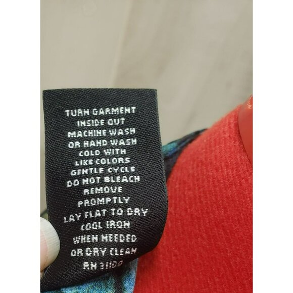 New Directions Woman Tunic Top 3X Peacock Feather Print 100% Polyester Flowing - Picture 7 of 7